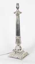 Antique Victorian Silver Plated Doric Column Table Lamp c.1880 19th C | Ref. no. A2467a | Regent Antiques