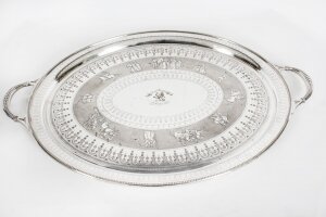 Antique Monumental Victorian Oval Silver Plated Tray Walker & Hall  C1880 | Ref. no. A3225 | Regent Antiques