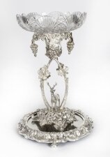 Antique Scottish Silver Plate Cut Glass Comport Stag Centrepiece  19th C | Ref. no. A3230 | Regent Antiques