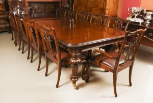 Antique 19th C 12ft  Flame Mahogany Extending Dining Table & 12 chairs | Ref. no. A3397b | Regent Antiques