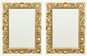 Antique Pair Italian Giltwood Florentine Overmantle Mirror 83 x 61cm 19thCentury | Ref. no. A3911 | Regent Antiques