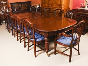 Antique Flame Mahogany Extending Dining Table & 12 Chairs  19th C | Ref. no. A3940a | Regent Antiques