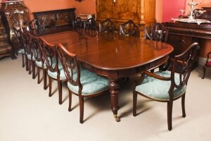 Antique Flame Mahogany Extending Dining Table & 12 ShieldBack Chairs 19th C | Ref. no. A3940b | Regent Antiques