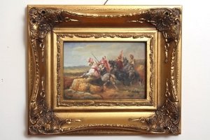 Oil Painting Arab Bedouin Horseman Giltwood Frame | Ref. no. P0117 | Regent Antiques