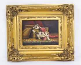 Oil Painting of Kittens Playing Giltwood Frame | Ref. no. P502 | Regent Antiques