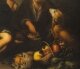 Antique Oil Painting Grape and Melon Eaters After Bartolome\