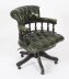 Vintage English Leather Captains Desk Swivel Chair Green 20th Century | Ref. no. A3746 | Regent Antiques