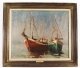 Vintage Oil Painting of  Fishing Boats by Harold Edward Collin (1936-1973) | Ref. no. A3938 | Regent Antiques