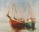 Vintage Oil Painting of  Fishing Boats by Harold Edward Collin (1936-1973) | Ref. no. A3938 | Regent Antiques