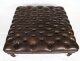 Vintage Large Brown Leather Stool Ottoman Coffee table 20th Century | Ref. no. A4117 | Regent Antiques