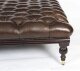 Vintage Large Brown Leather Stool Ottoman Coffee table 20th Century | Ref. no. A4117 | Regent Antiques