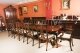 Vintage 12ft Twin Pillar Mahogany Dining Table & 12 Chippendale Chairs 20th C | Ref. no. A4165a | Regent Antiques