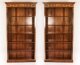 Vintage Pair Burr Walnut Open Bookcases 20th C | Ref. no. A4253A | Regent Antiques