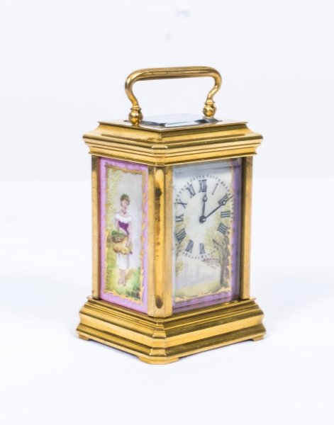 Brass Carriage Clock Hand Painted & Gilded Sevres Style | Ref. no. 01401 | Regent Antiques