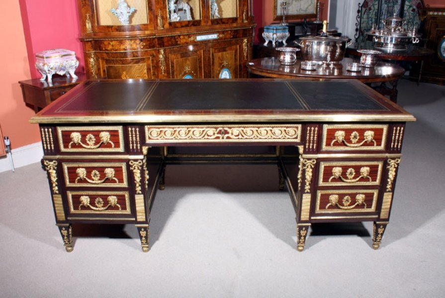 Stunning Vintage Ornate  French Empire Pedestal Desk | Ref. no. 01514 | Regent Antiques