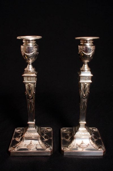 Pair Antique Sheffield Silver Plate Candlesticks c.1840 | Ref. no. 02037 | Regent Antiques