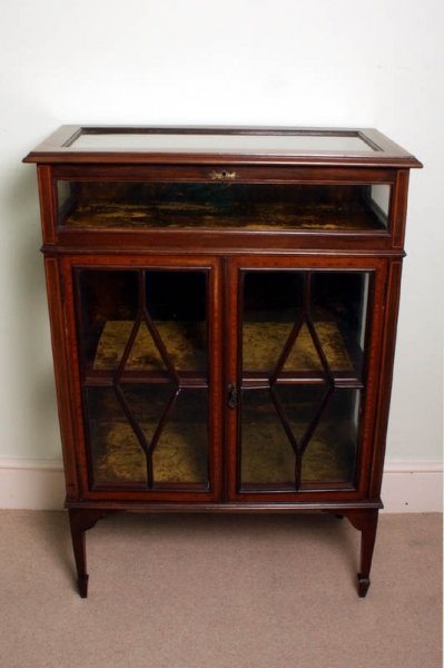 Antique Edwardian Inlaid Glass Display Cabinet Table | Ref. no. 02055 | Regent Antiques