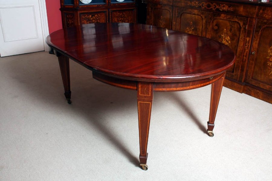 mahogany inlaid dining table