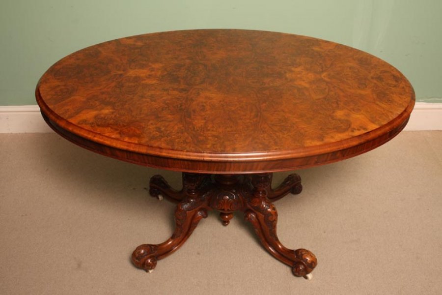 Antique Victorian Inlaid Burr Walnut Loo Table c.1870 | Ref. no. 02752 | Regent Antiques