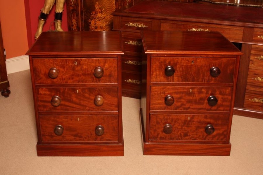 Pair Large Antique Victorian Bedside Cabinets c.1870 | Ref. no. 02853 | Regent Antiques