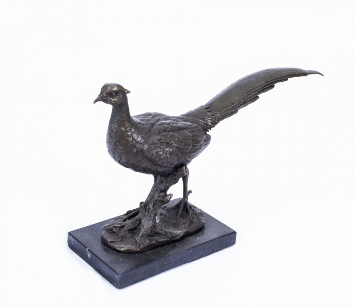 Stunning Bronze Pheasant Sculpture Marble Base | Ref. no. 02893 | Regent Antiques