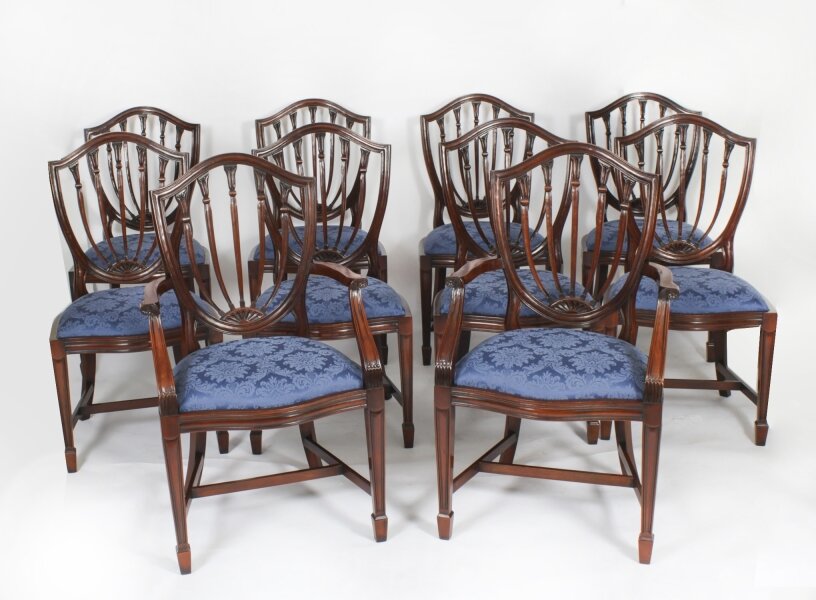 Set 12 English Hepplewhite Style Dining Chairs | Hepplewhite Dining Chairs | Ref. no. 02973b | Regent Antiques