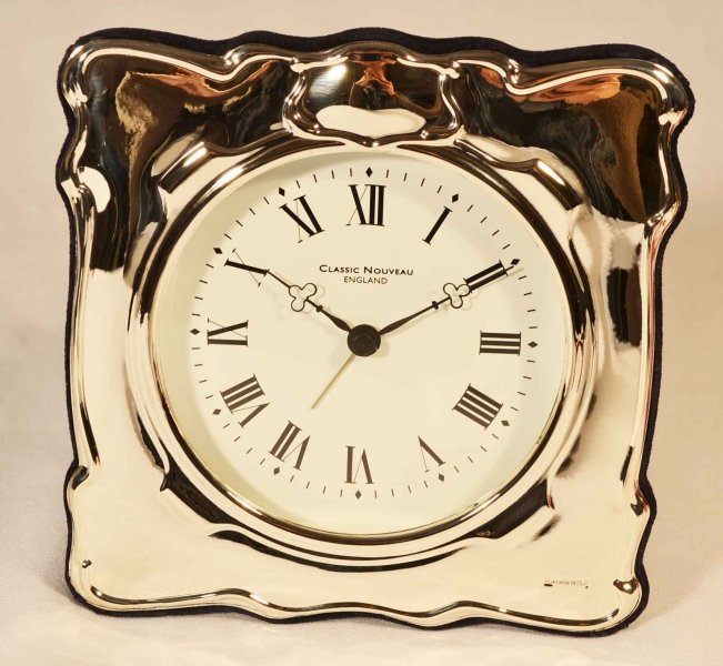 Elegant Sterling Silver Alarm Clock Lovely Gift | Ref. no. 03194 | Regent Antiques