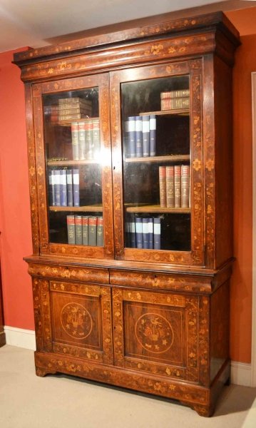 Antique English Victorian Marquetry Bookcase c.1860 | Ref. no. 03200 | Regent Antiques