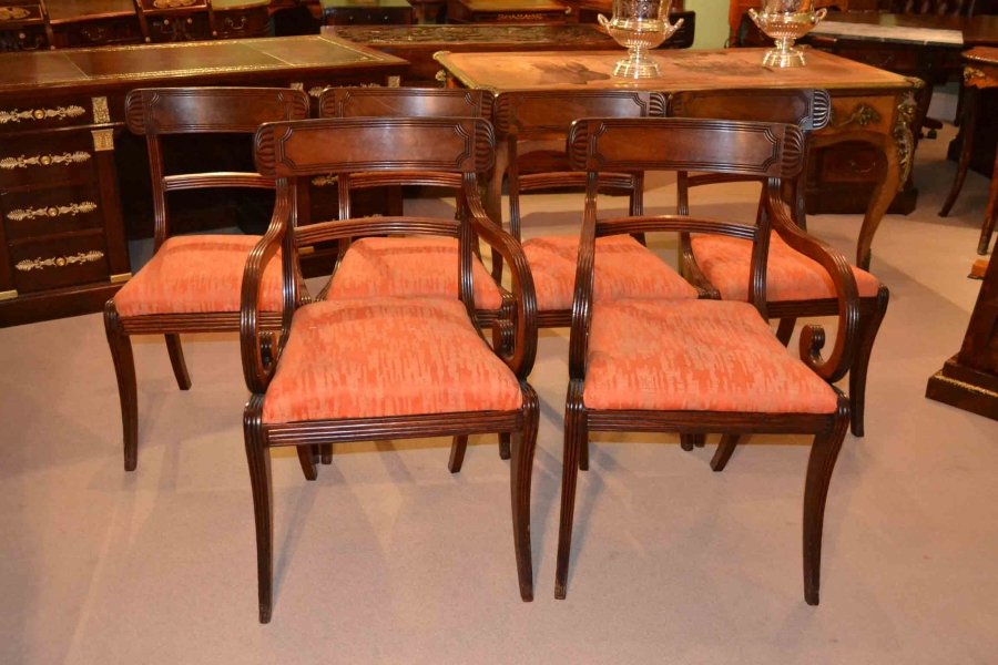 Beautiful Set 6 Antique Regency Dining Chairs Mahogany | Ref. no. 03212 | Regent Antiques