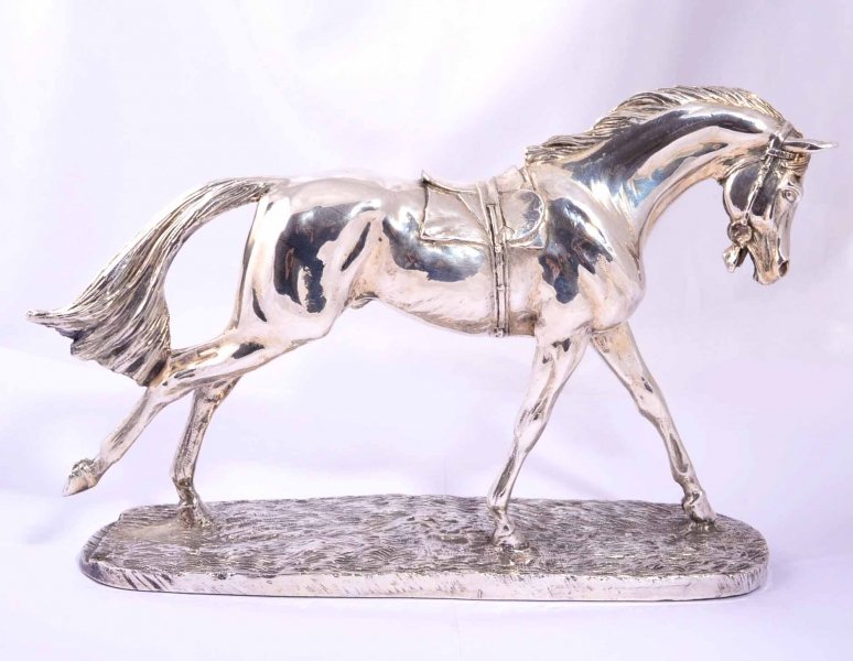 Vintage Solid Sterling  Silver Racehorse Statue | Ref. no. 04187 | Regent Antiques