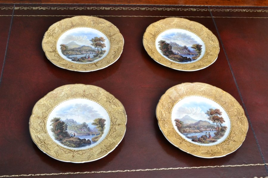 Antique English Dessert Set 9 Plates 3 Compotes c.1860 | Ref. no. 04189 | Regent Antiques