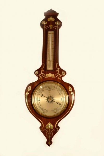 Antique Edwardian Brass Inlaid Barometer  c.1900 | Ref. no. 04316 | Regent Antiques