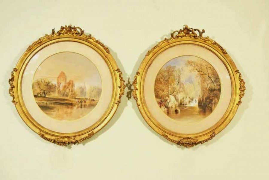 Antique Pair of Watercolours by Cornelius Pearson 1851 | Ref. no. 04320 | Regent Antiques