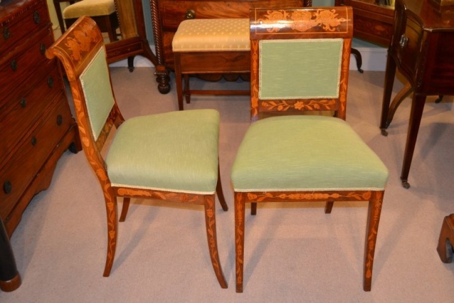 Antique Pair Dutch Marquetry Chairs c.1820 | Ref. no. 04323b | Regent Antiques