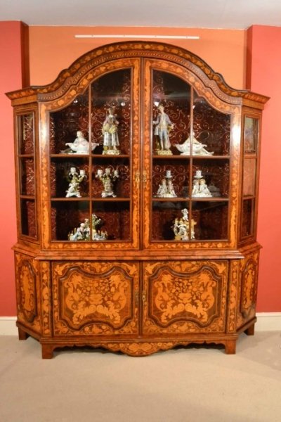 Vintage Dutch  Marquetry Walnut Display Cabinet | Ref. no. 04553 | Regent Antiques