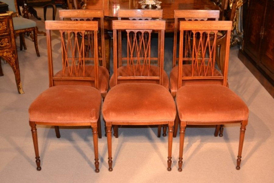 Antique Set of Six Edwardian Inlaid Chairs c.1900 | Ref. no. 04587 | Regent Antiques