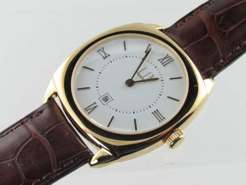 DUNHILL Gents Stainless Steel Gold Leather Watch New | Ref. no. 05068 | Regent Antiques