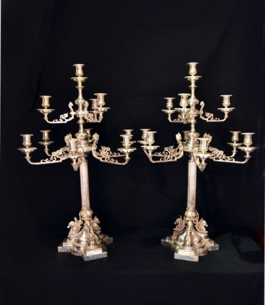 Enormous Pair  Silver Plate Candelabras Elkington | Ref. no. 05119 | Regent Antiques