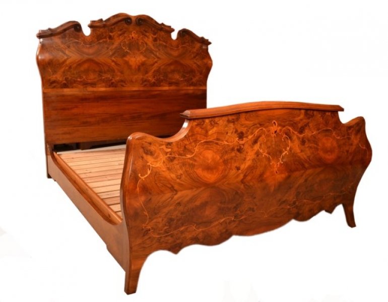 burr walnut bed