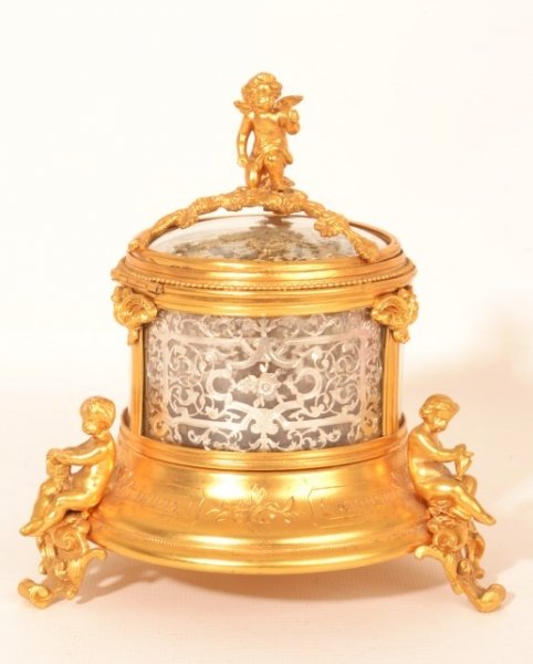 Antique Ornate Ink Well With Cherub Lid  c.1880 | Ref. no. 05922 | Regent Antiques