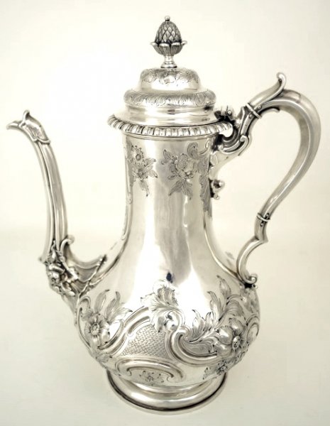 19th Century Antique Victorian Silverplated Coffee Maker Circa 1840