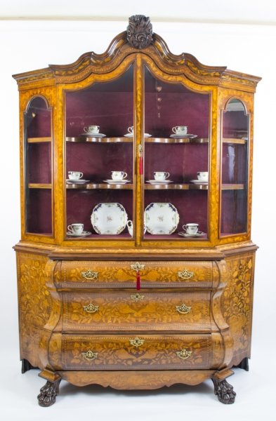 Antique Dutch Marquetry Walnut Display Cabinet c.1780 | Ref. no. 06037 | Regent Antiques