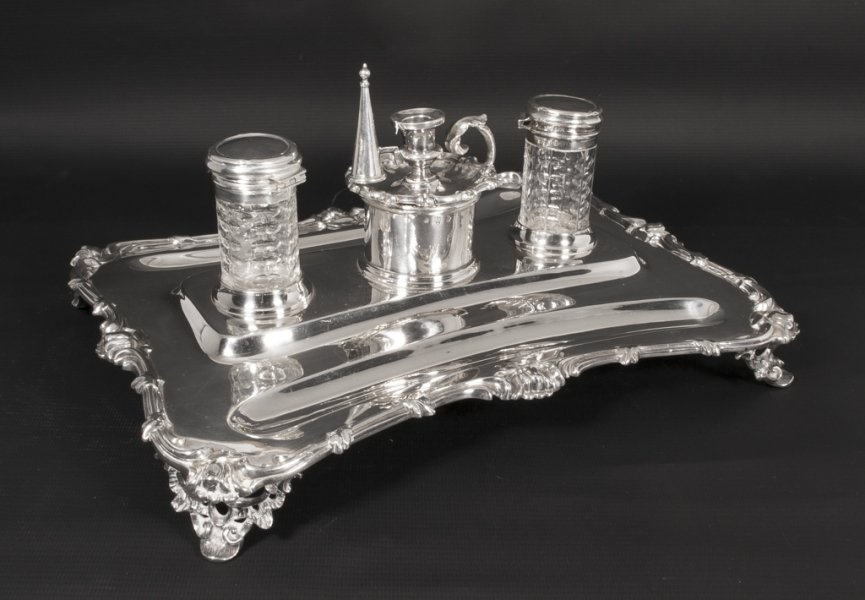 Antique Victorian Silver Plated Inkstand c.1860 | Ref. no. 06228 | Regent Antiques