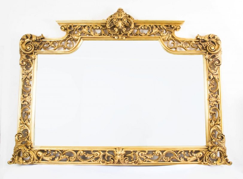 Beautiful Empire Style Carved Giltwood Mirror 110 x 152 cm | Ref. no. 06822 | Regent Antiques