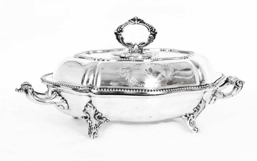 Antique Victorian Silver Plated Entree Dish on stand | Ref. no. 06856 | Regent Antiques