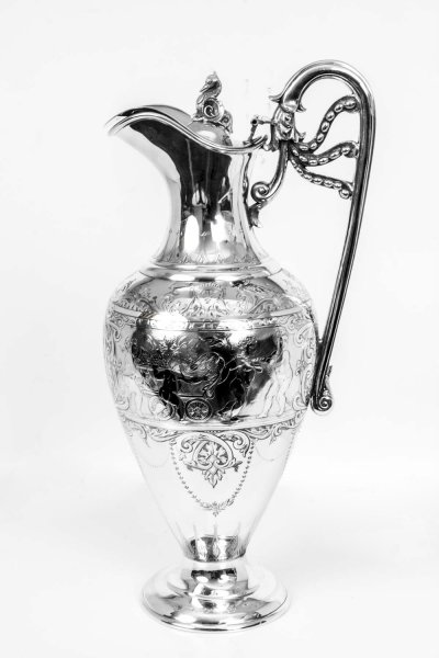 Antique Victorian Silver Plate Claret Jug Walker & Hall C1870 | Ref. no. 06953 | Regent Antiques