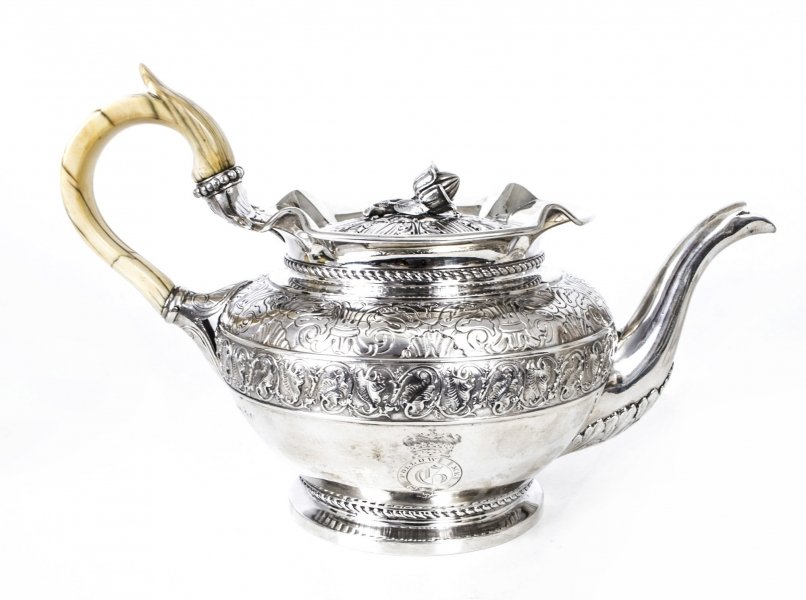 Antique Sterling  Silver Teapot by John Bridge 1825 | Ref. no. 07569e | Regent Antiques