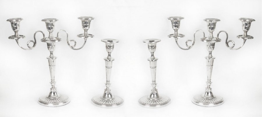 Antique Set Comprising Pair Candelabra and a Pair Candlesticks 19th C | Ref. no. 08836 | Regent Antiques