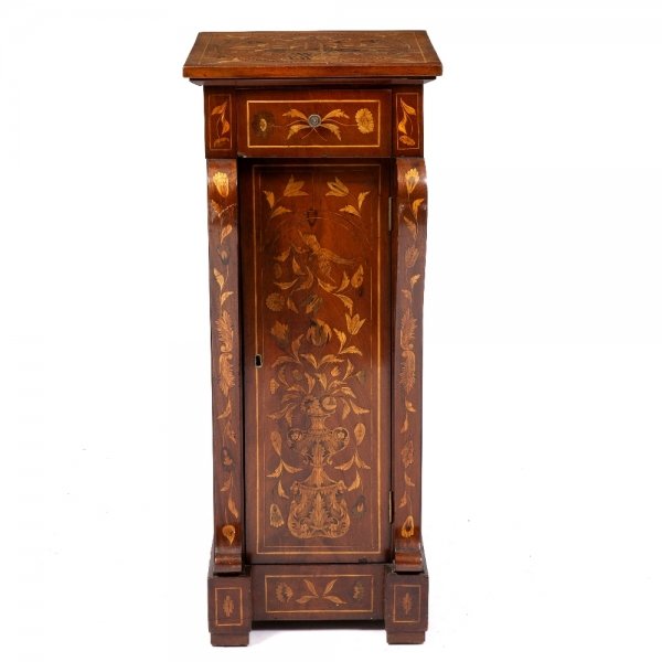 Antique Dutch Marquetry Bedside Cabinet c.1840 | Ref. no. 09508 | Regent Antiques