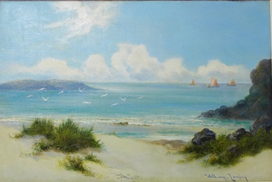 Antique Painting \'William Langley (English, 1852-1922)- Summer beach scene with | Ref. no. 09862 | Regent Antiques